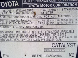 2008 TOYOTA PRIUS, BLACK, 1.5L, AT.  Z25953